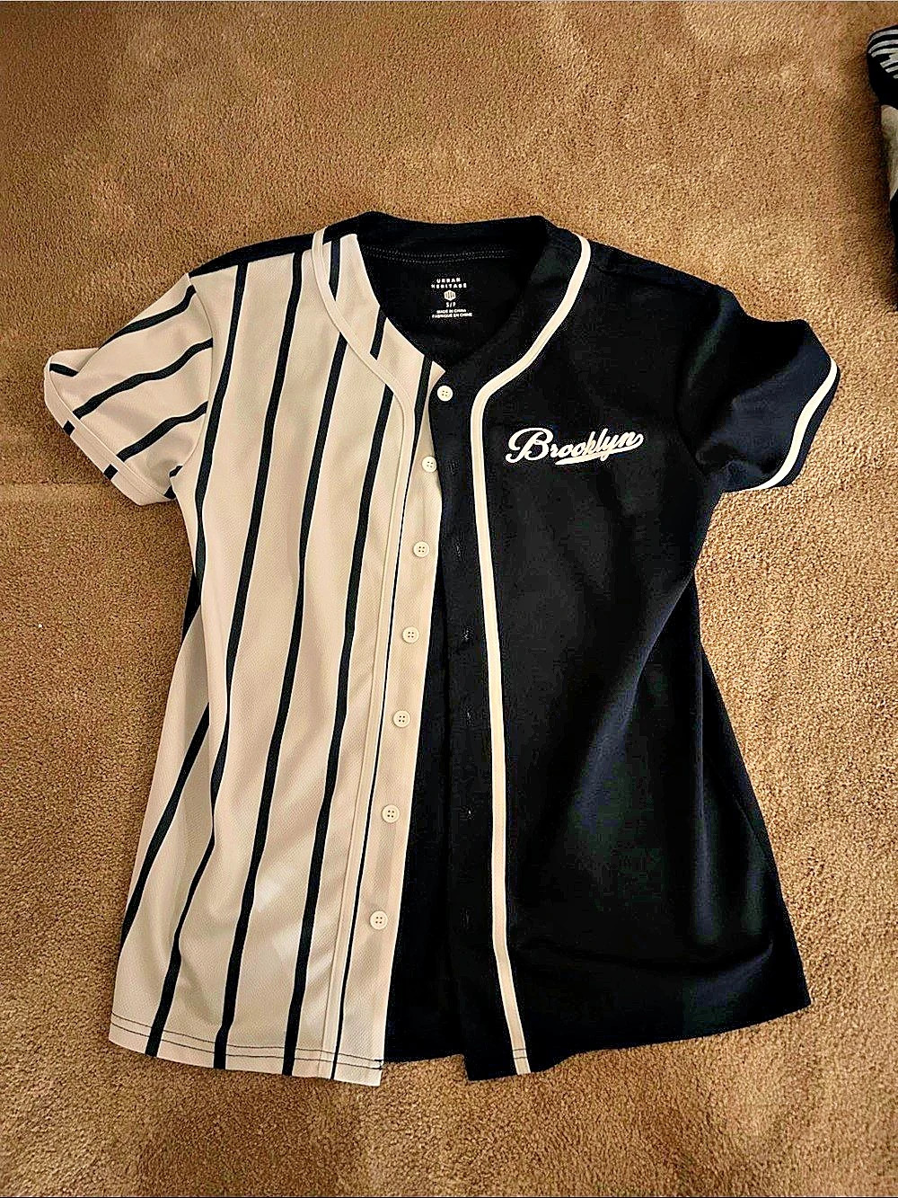 Urban Heritage Brooklyn Two-Tone Baseball Jersey Black & White